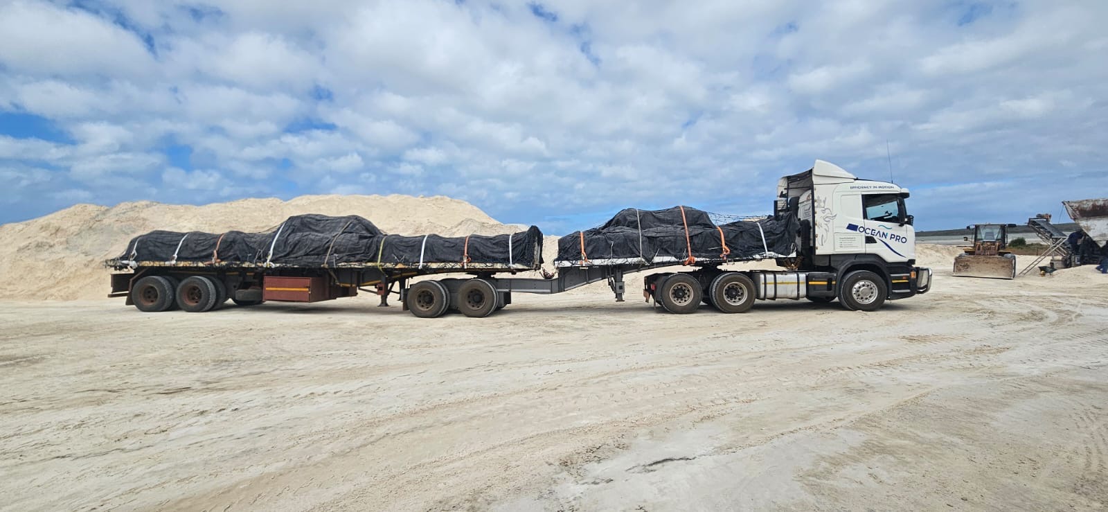 Gypsum being loaded at the mine on the West Coast